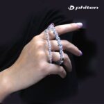 Vòng Tay Phiten Titanium & Crystal Combi (3Mm/4Mm)