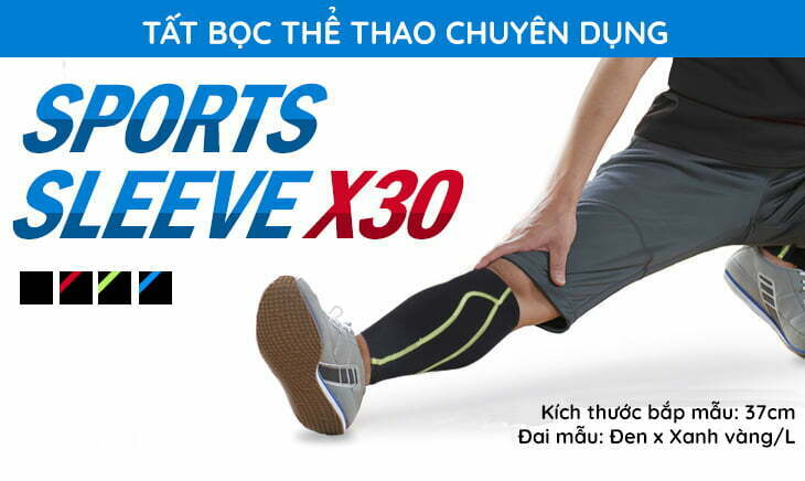 Tất/ Vớ Ống Chân Thể Thao Phiten Sport Sleeve X30 For Leg (2 Cái) 4 Phụ Kiện Sức Khoẻ Phiten